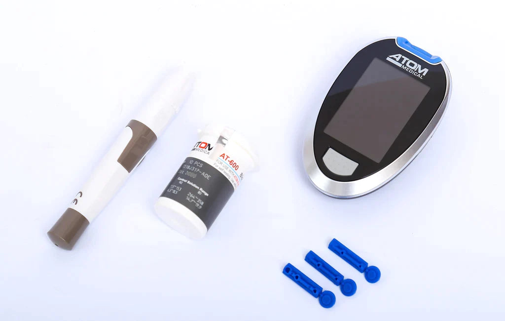 Atom Blood Glucose Sugar Test Meter Kit Glucometer Diabates