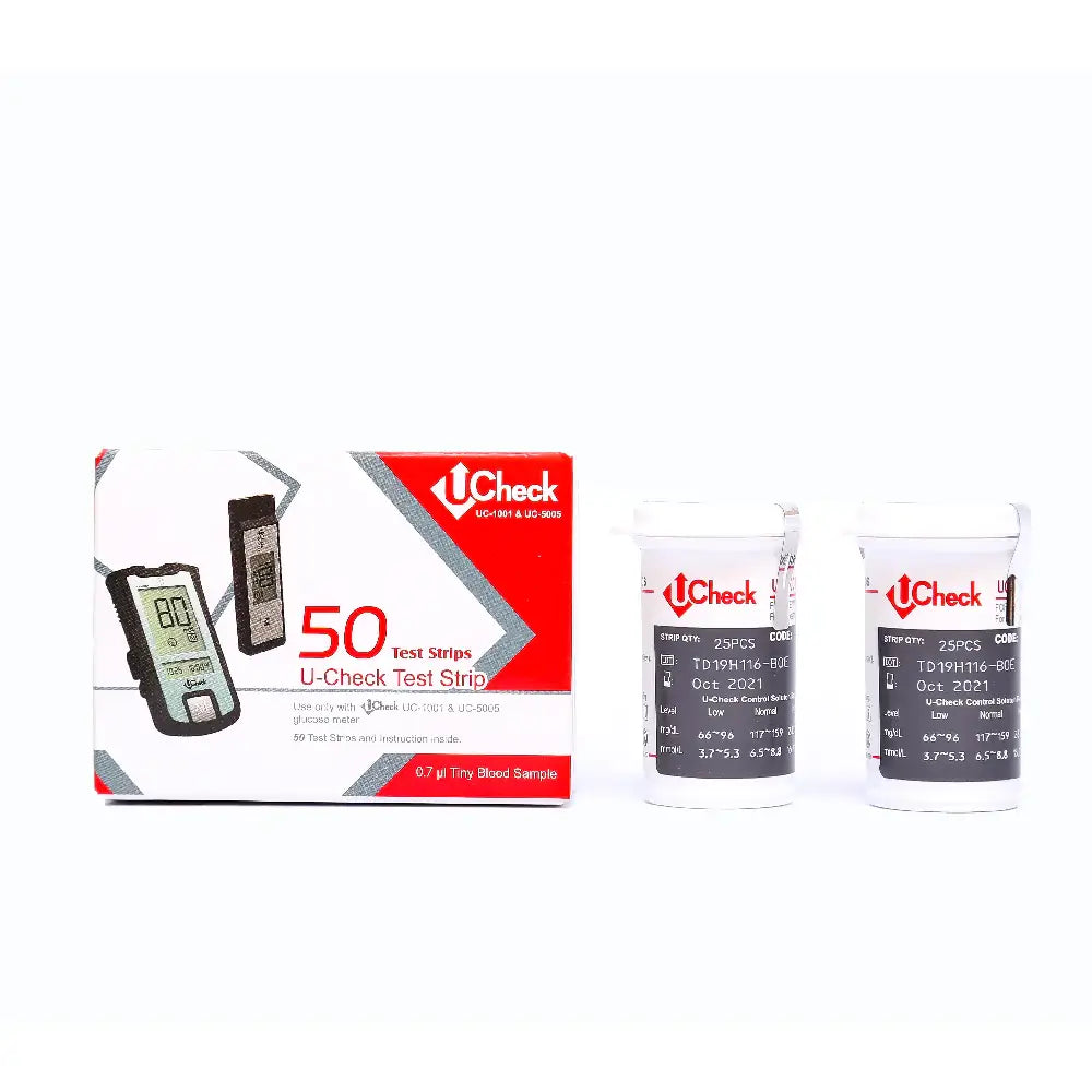 Ucheck Glucometer Sugar Test Strips - 50 strips