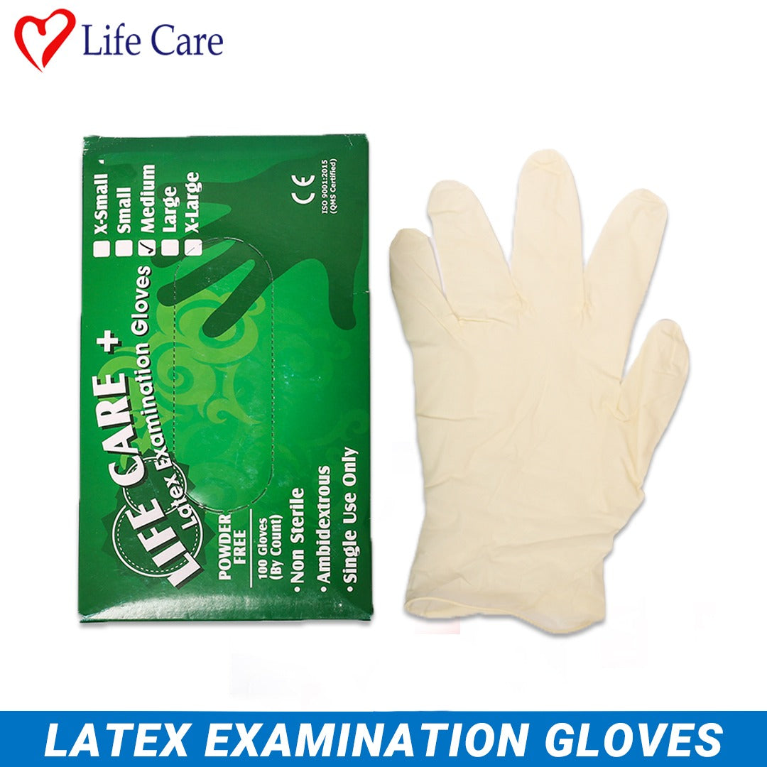 Lifecare Latex Disposable Powdered Free Examination Gloves