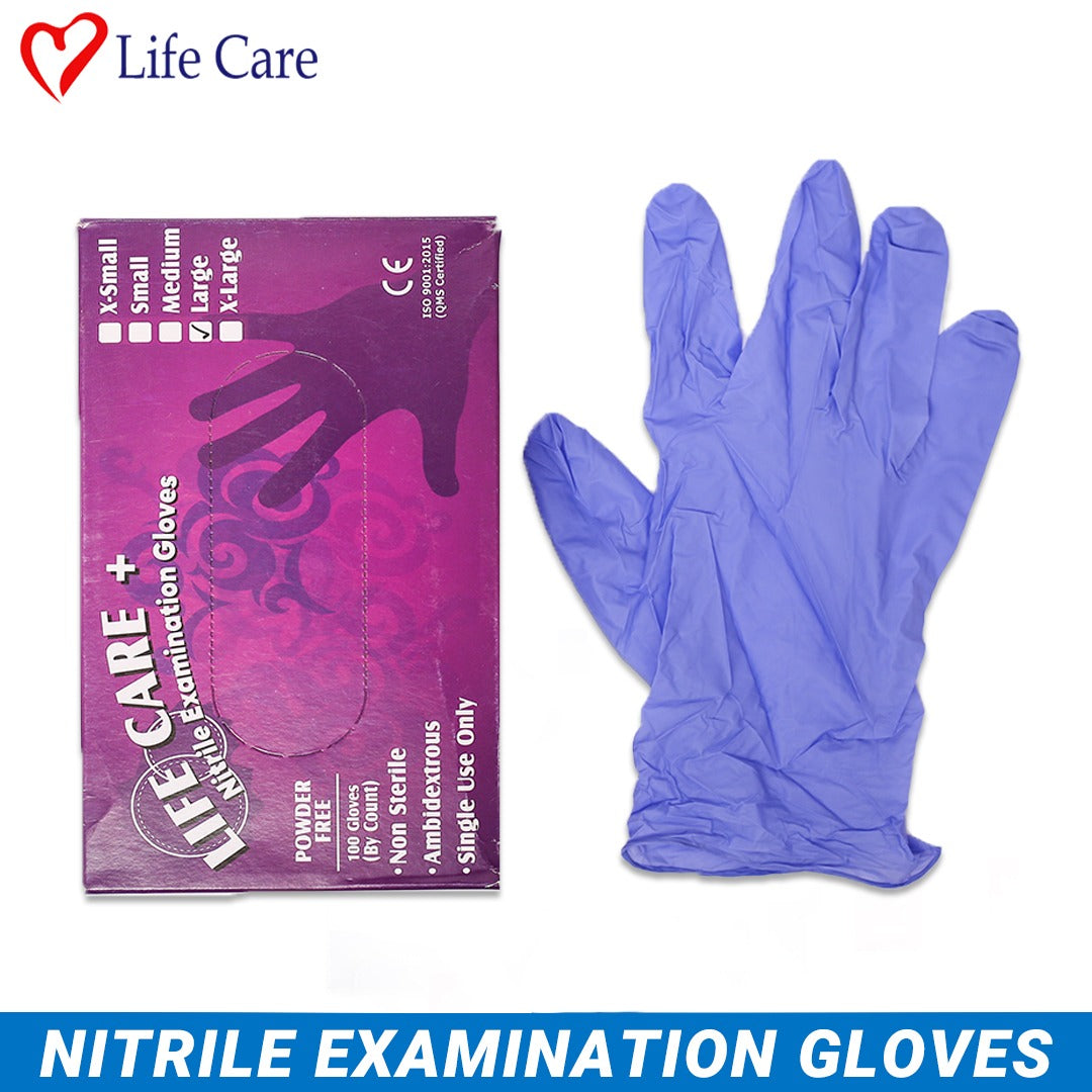 Lifecare Nitrile Examination Blue Gloves