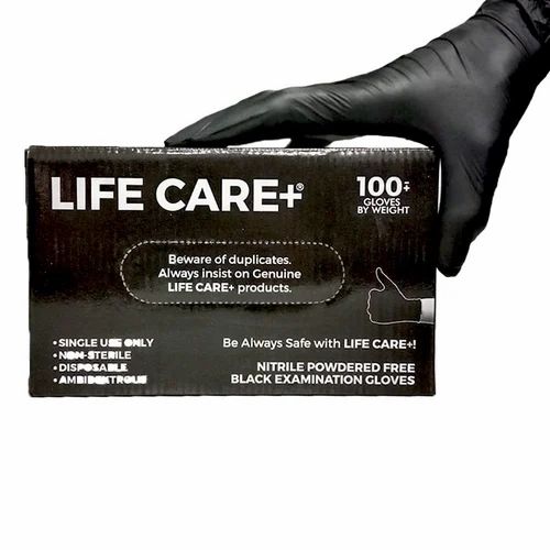 Lifecare Nitrile Examination Black Gloves 100